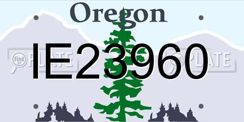IE23960 Oregon License Plate