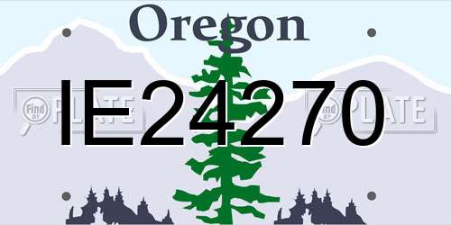 IE24270 Oregon License Plate