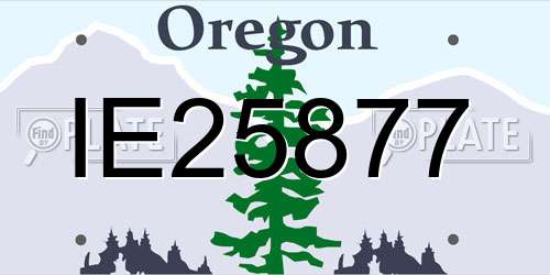 IE25877 Oregon License Plate