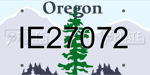 IE27072 Oregon License Plate