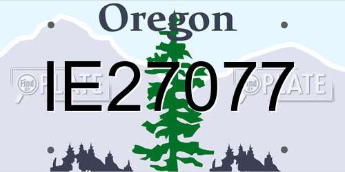 IE27077 Oregon License Plate