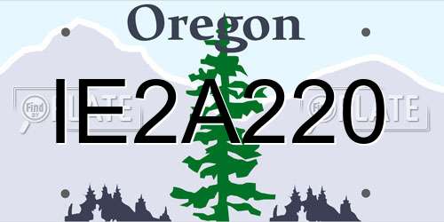 IE2A220 Oregon License Plate
