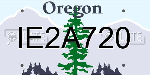 IE2A720 Oregon License Plate