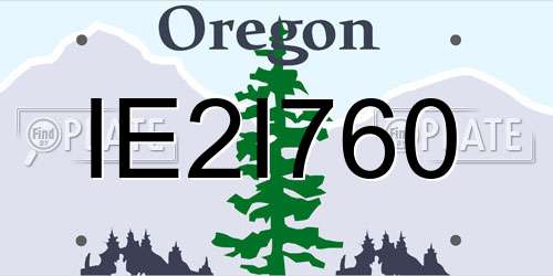 IE2I760 Oregon License Plate