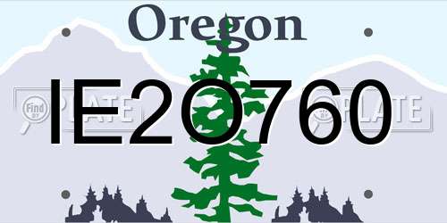 IE2O760 Oregon License Plate