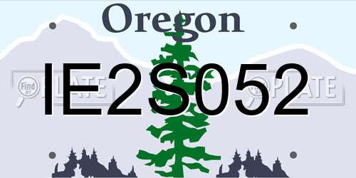 IE2S052 Oregon License Plate