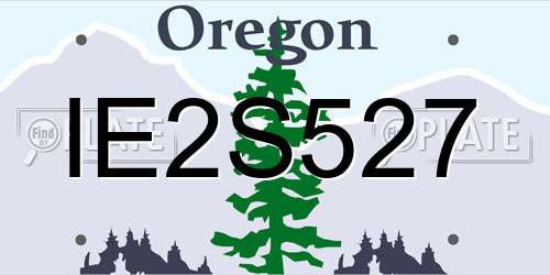 IE2S527 Oregon License Plate