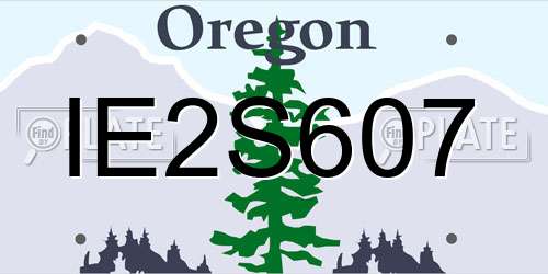 IE2S607 Oregon License Plate