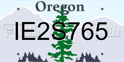 IE2S765 Oregon License Plate