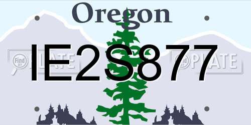 IE2S877 Oregon License Plate