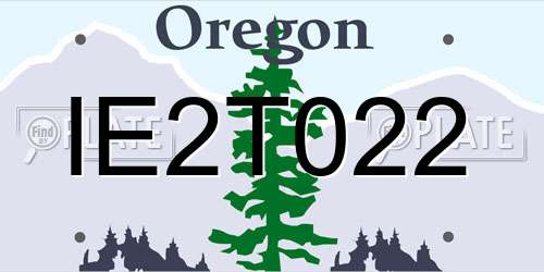 IE2T022 Oregon License Plate