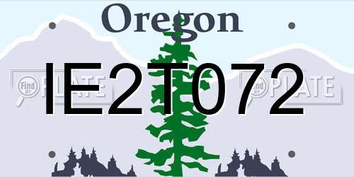 IE2T072 Oregon License Plate