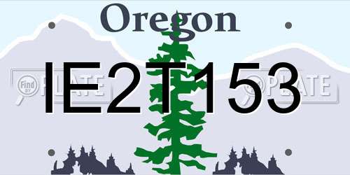 IE2T153 Oregon License Plate