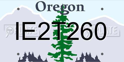 IE2T260 Oregon License Plate