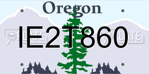 IE2T860 Oregon License Plate