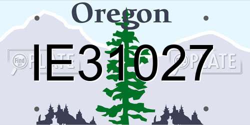 IE31027 Oregon License Plate