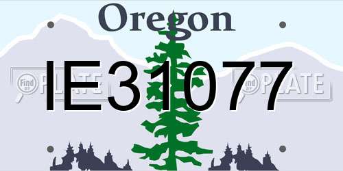 IE31077 Oregon License Plate
