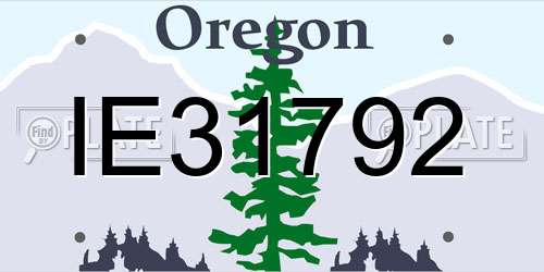 IE31792 Oregon License Plate
