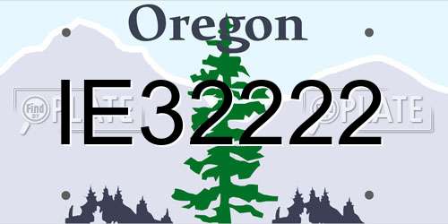 IE32222 Oregon License Plate