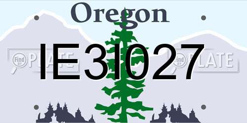 IE3I027 Oregon License Plate