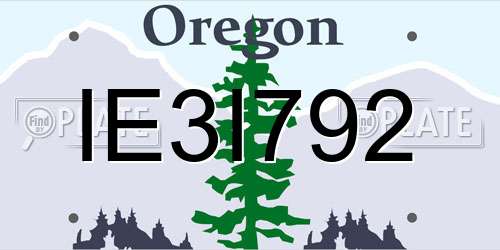 IE3I792 Oregon License Plate