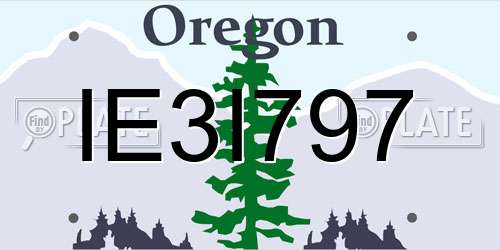 IE3I797 Oregon License Plate