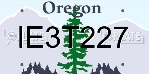 IE3T227 Oregon License Plate