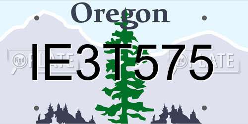 IE3T575 Oregon License Plate