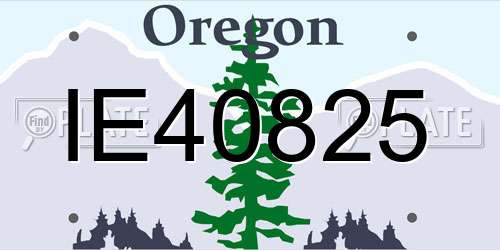 IE40825 Oregon License Plate