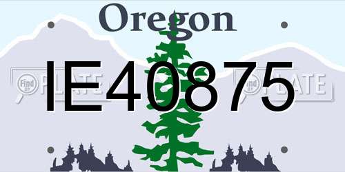 IE40875 Oregon License Plate