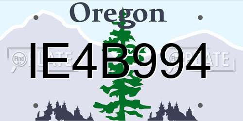 IE4B994 Oregon License Plate