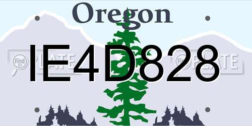 IE4D828 Oregon License Plate
