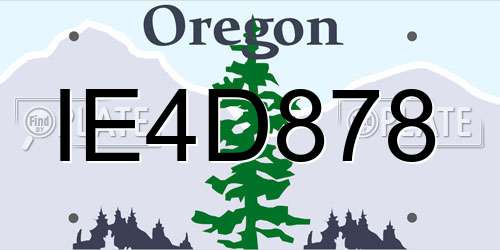 IE4D878 Oregon License Plate