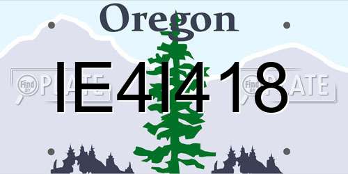 IE4I418 Oregon License Plate