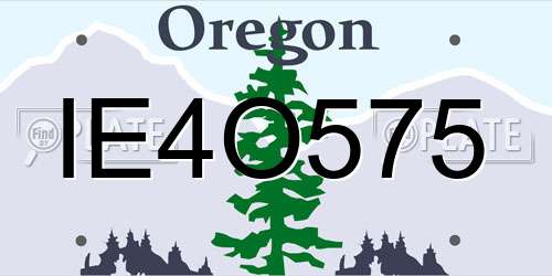 IE4O575 Oregon License Plate