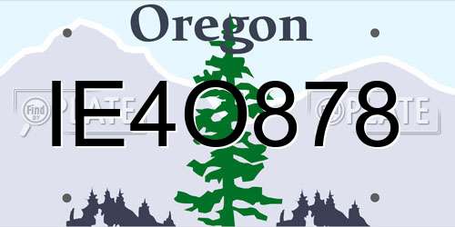 IE4O878 Oregon License Plate