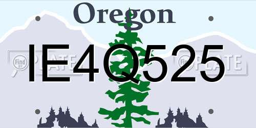 IE4Q525 Oregon License Plate