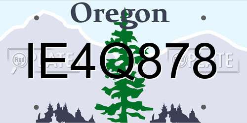 IE4Q878 Oregon License Plate
