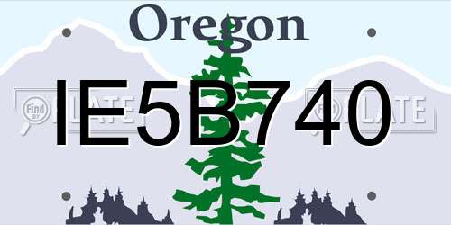 IE5B740 Oregon License Plate