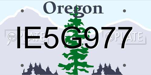 IE5G977 Oregon License Plate