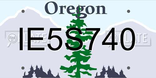 IE5S740 Oregon License Plate