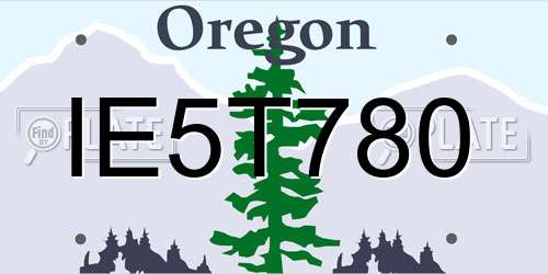 IE5T780 Oregon License Plate