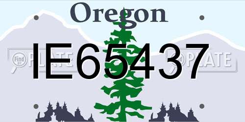 IE65437 Oregon License Plate