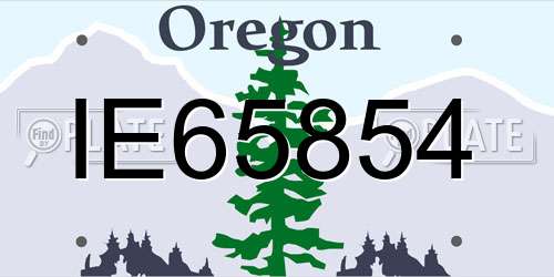IE65854 Oregon License Plate