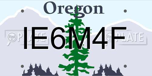IE6M4F Oregon License Plate