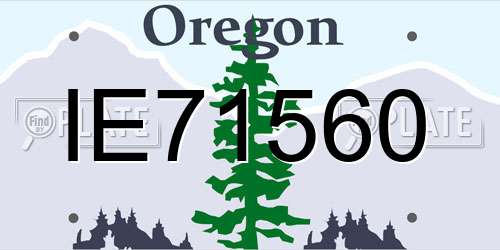 IE71560 Oregon License Plate