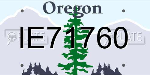 IE71760 Oregon License Plate