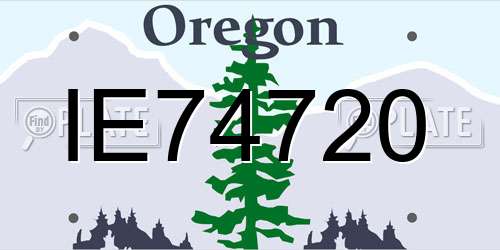 IE74720 Oregon License Plate