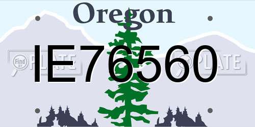 IE76560 Oregon License Plate