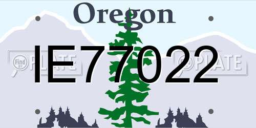IE77022 Oregon License Plate